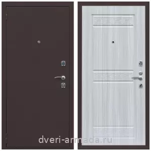 Входные двери с внутренней отделкой панелями МДФ, Дверь входная Армада Комфорт Антик медь / ФЛ-242 Сандал белый