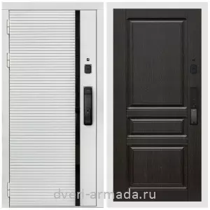 Левые входные двери, Умная входная смарт-дверь Армада Каскад WHITE МДФ 10 мм Kaadas K9 / МДФ 16 мм ФЛ-243 Венге