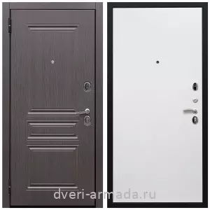 Входные двери с зеркалом МДФ, Дверь входная Армада Экстра ФЛ-243 Эковенге / Гладкая белый матовый