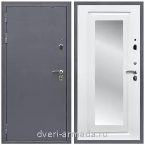 Входные двери с зеркалом и теплоизоляцией, Дверь входная Армада Престиж Антик серебро / МДФ 16 мм ФЛЗ-120 Ясень белый
