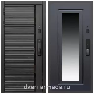 Правые входные двери, Умная входная смарт-дверь Армада Каскад BLACK МДФ 10 мм Kaadas K9 / МДФ 16 мм ФЛЗ-120 Венге