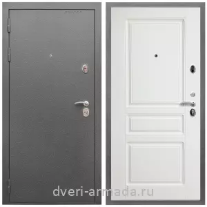 Входные двери на заказ, Дверь входная Армада Оптима Антик серебро / МДФ 16 мм ФЛ-243 Белый матовый