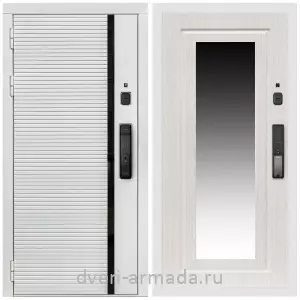 Входные двери Престиж, Умная входная смарт-дверь Армада Каскад WHITE МДФ 10 мм Kaadas K9 / МДФ 16 мм ФЛЗ-120 Дуб белёный