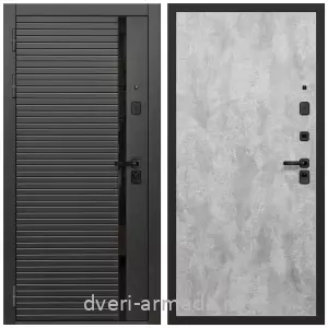 Двери МДФ для квартиры, Дверь входная Армада Каскад BLACK МДФ 10 мм / МДФ 6 мм ПЭ Цемент светлый