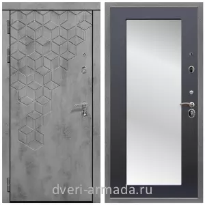 Входные двери с зеркалом МДФ, Дверь входная Армада Квадро МДФ 16 мм Бетон тёмный /  МДФ 16 мм ФЛЗ-пастораль, Венге