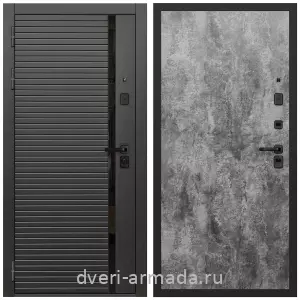 Двери МДФ для квартиры, Дверь входная Армада Каскад BLACK МДФ 10 мм / МДФ 6 мм ПЭ Цемент темный