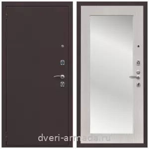 Входные двери с зеркалом и теплоизоляцией, Дверь входная Армада Комфорт Антик медь / ФЛЗ-пастораль Дуб белёный