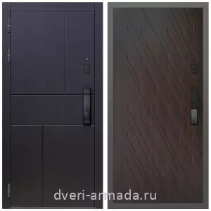 Входные двери в Подольске, Умная входная смарт-дверь Армада Оникс МДФ 10 мм Kaadas K9 / МДФ 16 мм ФЛ-86 Венге структурный