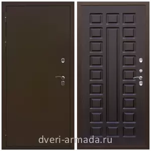 Утепленные для частного дома, Дверь входная уличная в дом Армада Термо Молоток коричневый/ МДФ 16 мм ФЛ-183 Венге для дачи с панелями МДФ стандартного размера