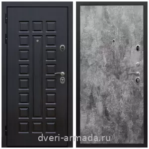Входные двери толщиной 1.85 мм, Дверь входная Армада Люксор МДФ 16 мм Шагрень черная / МДФ 6 мм ПЭ Цемент темный