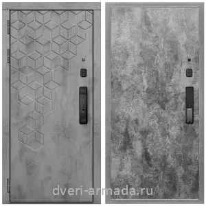 Офисные, Дверь входная Армада Квадро МДФ 16 мм Kaadas K9 / МДФ 6 мм ПЭ Цемент темный