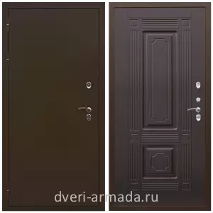 Для коттеджа, Дверь входная железная в квартиру Армада Термо Молоток коричневый/ МДФ 16 мм ФЛ-2 Венге минвата от производителя в коридор простая в подъезд
