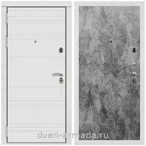 Дверь входная Армада Престиж Белая шагрень матовый линии горизонт МДФ 16 мм / МДФ 6 мм ПЭ Цемент темный