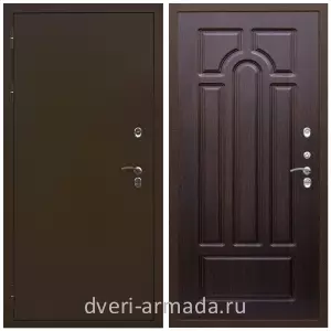Толстые входные двери, Дверь входная железная уличная в частный дом Армада Термо Молоток коричневый/ ФЛ-58 Венге с терморазрывом