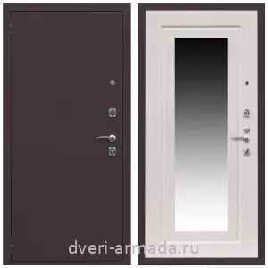 Входные двери с зеркалом и теплоизоляцией, Дверь входная Армада Комфорт Антик медь / ФЛЗ-120 Дуб белёный