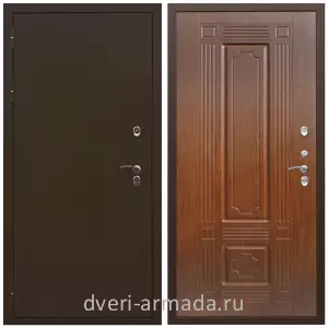 Толстые входные двери, Дверь входная уличная в дом Армада Термо Молоток коричневый/ ФЛ-2 Мореная береза для загородного дома от производителя
