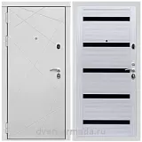 Дверь входная Армада Тесла / СБ-14 Сандал белый стекло черное
