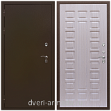 Входные двери для подъезда, Дверь недорогая входная в дом с утеплением Армада Термо Молоток коричневый/ ФЛ-183 Дуб белёный в коридор