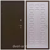 Для коттеджа, Дверь недорогая входная в дом с утеплением Армада Термо Молоток коричневый/ ФЛ-183 Дуб белёный в коридор