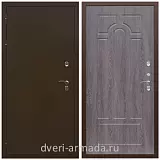 Коричневые входные двери, Металлическая коричневая дверь входная уличная в частный дом Армада Термо Молоток коричневый/ ФЛ-58 Дуб филадельфия графит от производителя с фрезеровкой