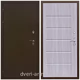Коричневые входные двери, Металлическая коричневая дверь входная теплая в дом Армада Термо Молоток коричневый/ ФЛ-102 Сандал белый для частного дома с шумоизоляцией