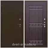 Тамбурные двери, Дверь входная стальная уличная в квартиру Армада Термо Молоток коричневый/ ФЛ-242 Эковенге с панелями МДФ трехконтурная
