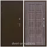 Коричневые входные двери, Металлическая коричневая дверь входная уличная для загородного дома Армада Термо Молоток коричневый/ ФЛ-38 Дуб филадельфия графит на заказ