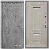 Входные двери Бетон, Дверь входная Армада Квадро Бетон тёмный / ФЛ-2 Дуб белёный