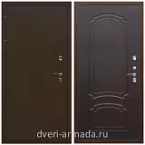 Тамбурные двери, Дверь входная уличная в дом Армада Термо Молоток коричневый/ ФЛ-140 Венге для загородного дома с панелями МДФ