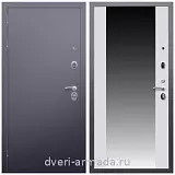 Белые двери с зеркалом, Дверь входная Армада Люкс Антик серебро / СБ-16 Белый матовый