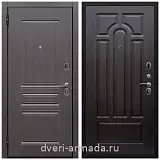 Утепленные металлические двери с отделкой МДФ, Дверь входная от производителя Армада Экстра ФЛ-243 Эковенге / ФЛ-58 Венге со вставкой
