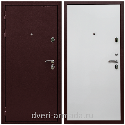 Дверь входная Армада Лондон Антик медь / Гладкая белый матовый с теплоизоляцией