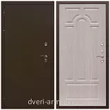 Толстые входные двери, Дверь входная уличная в частный дом Армада Термо Молоток коричневый/ ФЛ-58 Дуб белёный с терморазрывом морозостойкая