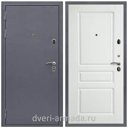 Дверь входная Армада Престиж Strong антик серебро / МДФ 16 мм ФЛ-243 Белый матовый