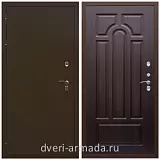 Двери в деревянный дом, Дверь входная железная уличная в частный дом Армада Термо Молоток коричневый/ ФЛ-58 Венге с терморазрывом