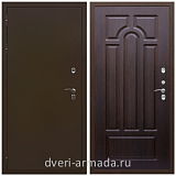 Уличные, Дверь входная железная уличная для загородного дома Армада Термо Молоток коричневый/ ФЛ-58 Венге с панелями МДФ