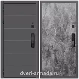 Дверь входная Армада Роуд МДФ 10 мм Kaadas K9 / МДФ 6 мм ПЭ Цемент темный